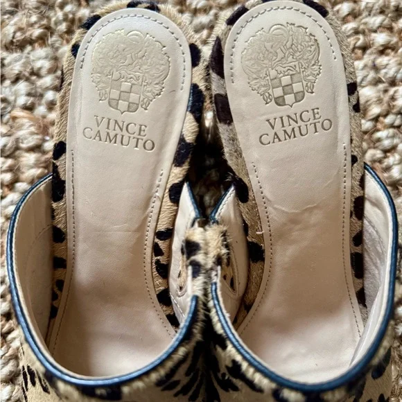 Vince Camuto Leopard-Print Open-Toe Platforms in Tan and Black - Picture 7 of 8